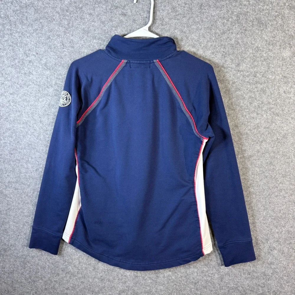 LRL Lauren Active Jacket‎ Full Zip Up Navy Blue White Red Trim Pullover
